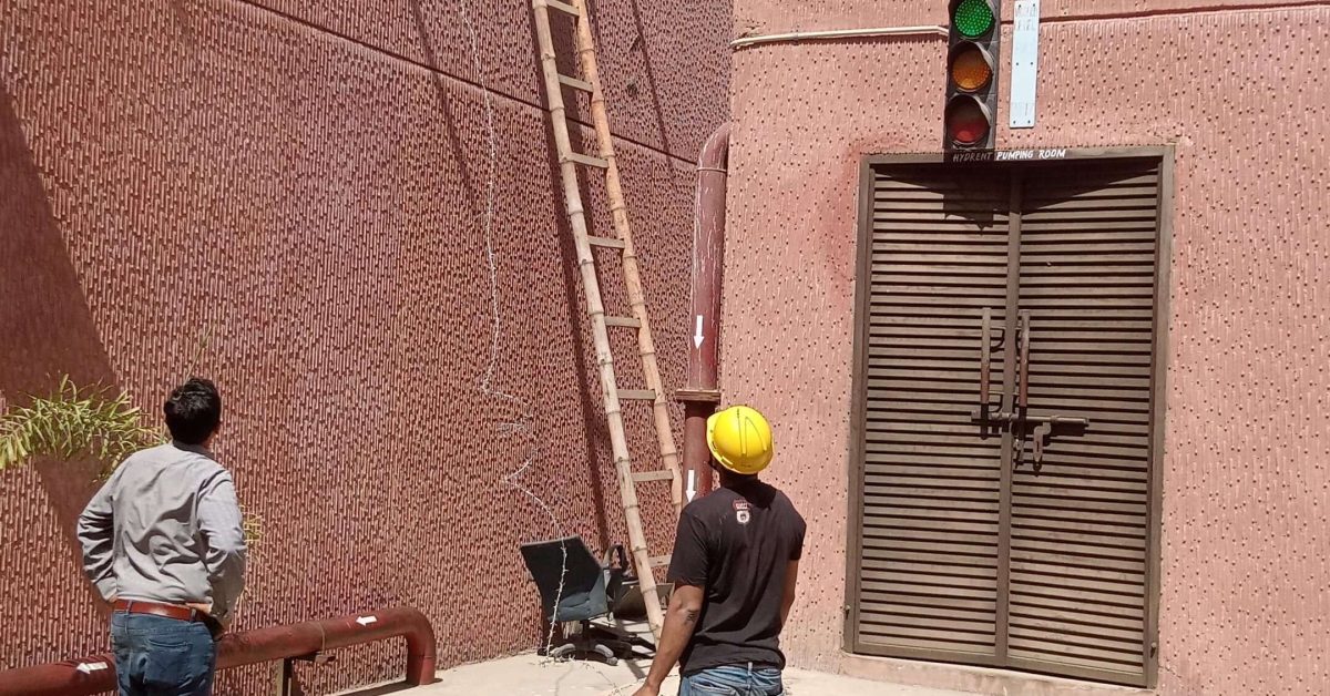 Barbed Wire installation by Hudson Engineering Team